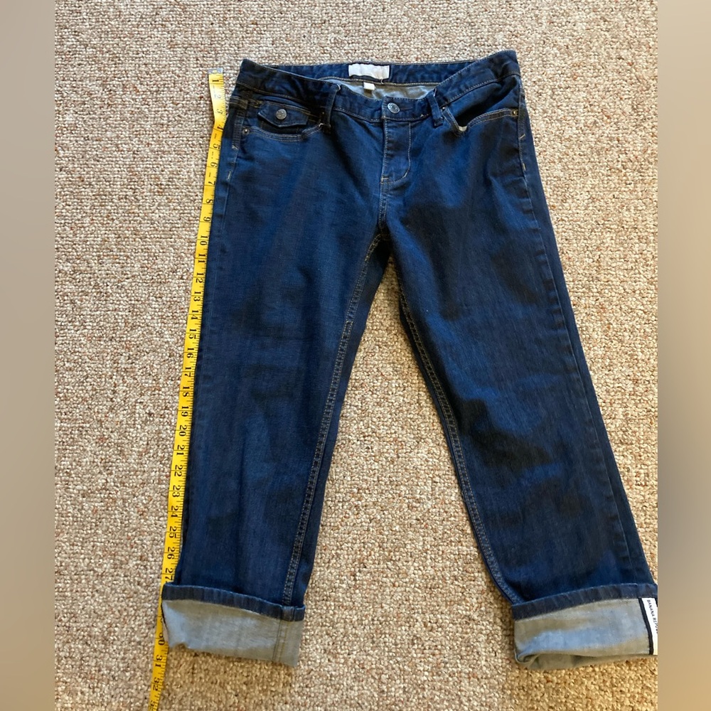 Banana Republic Denim Jeans Cuffed Stretch Dark Denim Cuffed Women’s Sz 28/6